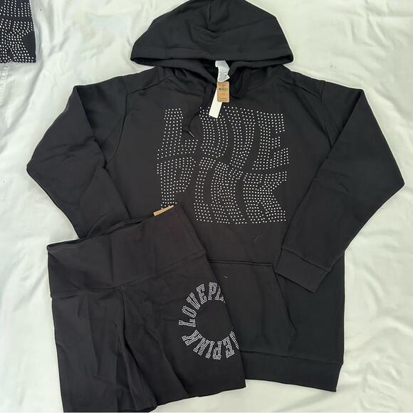 Victoria Secret Bling Hoodie and Biker shorts Set - Picture 6 of 6